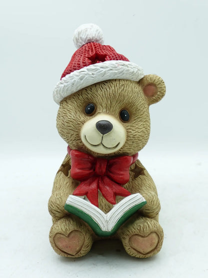 the hand-painted teddy bear reader with heart-shaped paw pads and textured fur