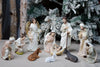 11-Piece Nativity Set with Gloria Angel – Blush Pink & Ivory Hand-Painted Resin, 3 Sizes