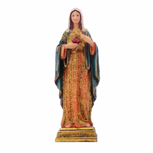 Hand-painted Immaculate Heart Virgin Mary statue