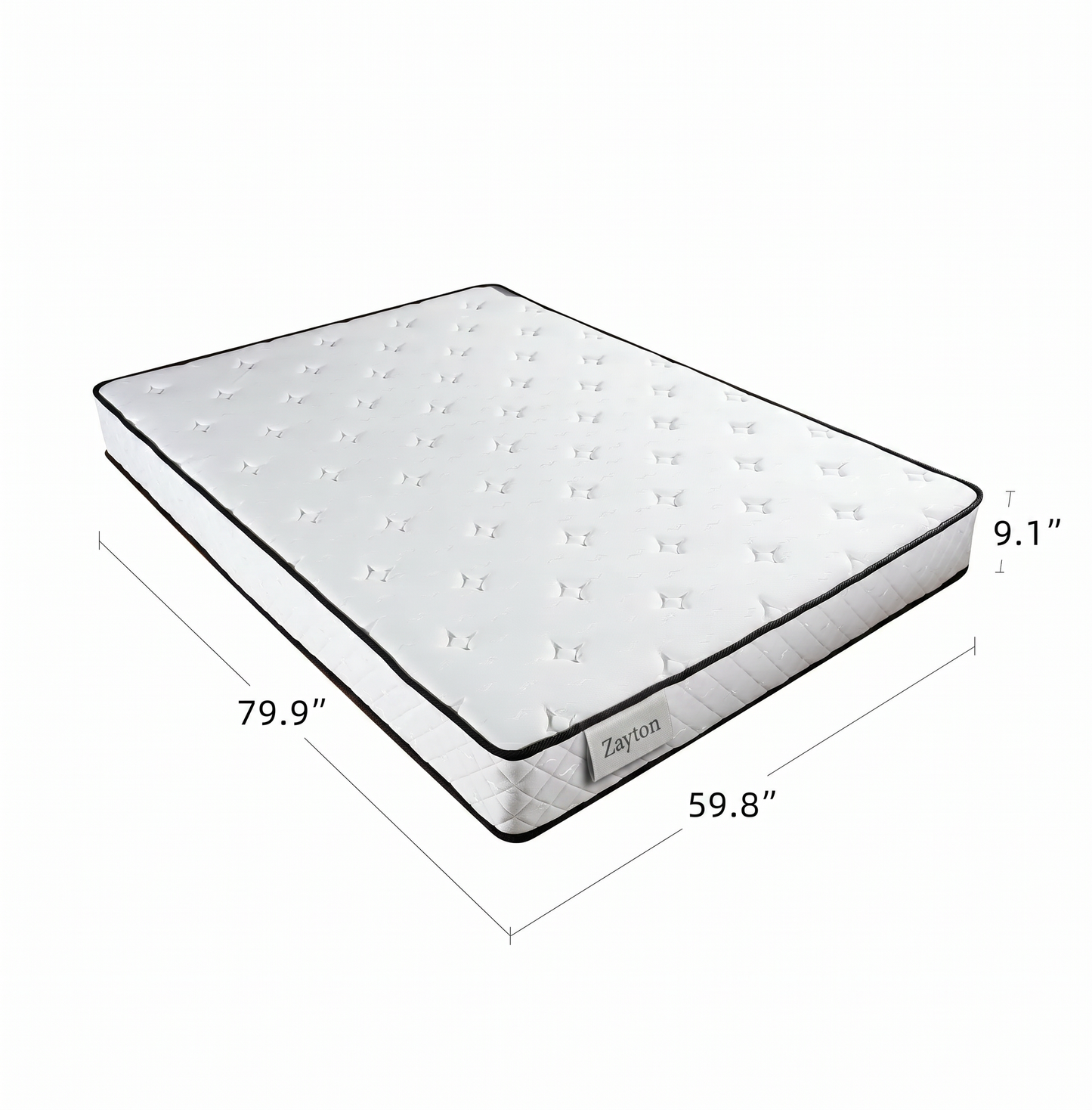 Zayton Queen Size 9.1 Inch Pocket Spring Memory Foam Mattress, CertiPUR-US Certified Medium Firm Hybrid Mattress