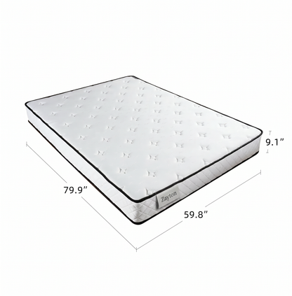 Zayton Queen Size 9.1 Inch Pocket Spring Memory Foam Mattress, CertiPUR-US Certified Medium Firm Hybrid Mattress