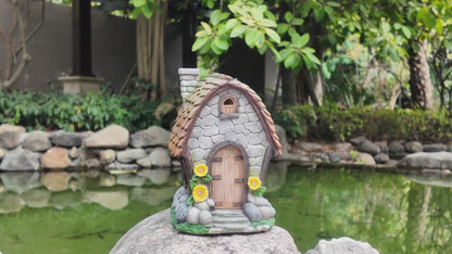 Video of Solar Sunflower Garden House Statue