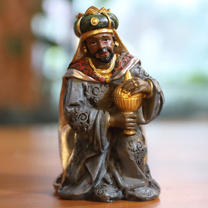 11 Piece Nativity Set, Hand-Painted Resin Christmas Figurines - Indoor Nativity Scene with Holy Family, Three Kings, Angel & Animals